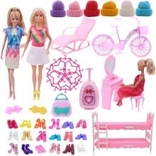 Poupée barbie 11.8 pouces, vêtements, chaussures, meubles, lit, accessoires de coiffeuse, vélo à la mode, poupée fille, BJD, jouet pour fille
