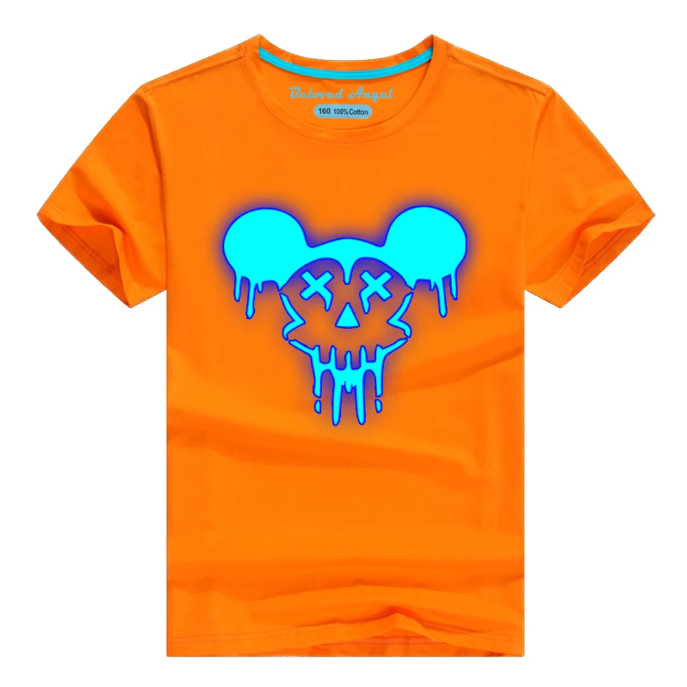 Children Luminous Tshirt Girls Boys T shirt Kids T shirt Girls Short