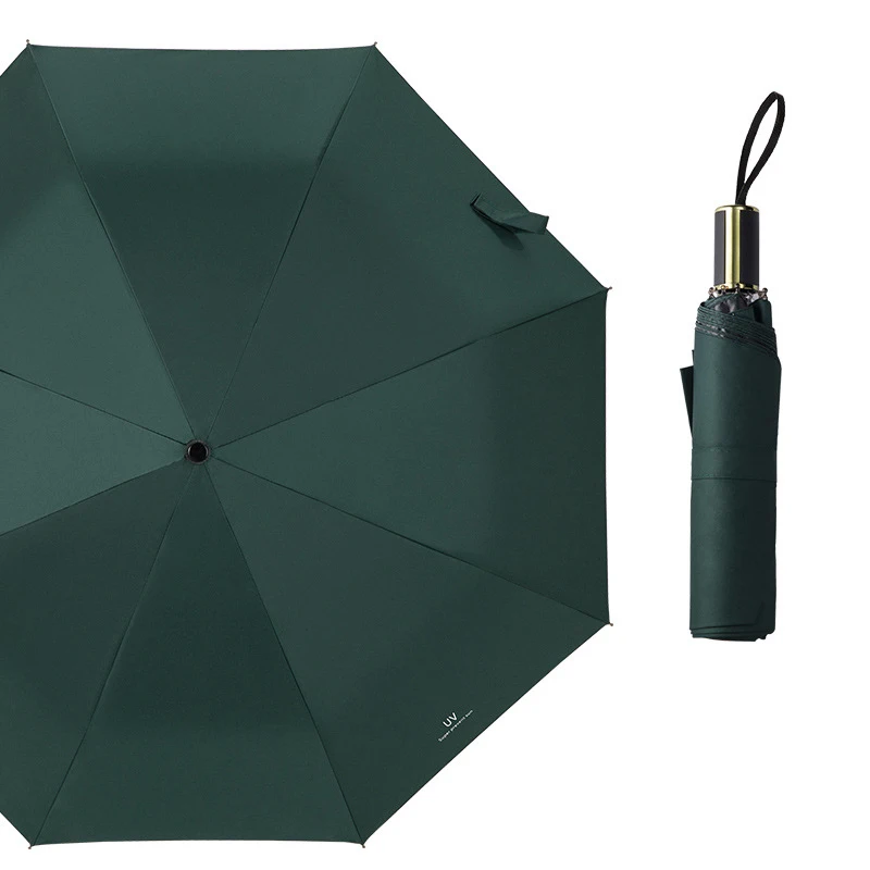 Солнцезащитный компактный маленький Зонт от дождя для женщин, складной, сильный, ветрозащитный, непромокаемый, мужской, белый, черный, розовый - Цвет: Green