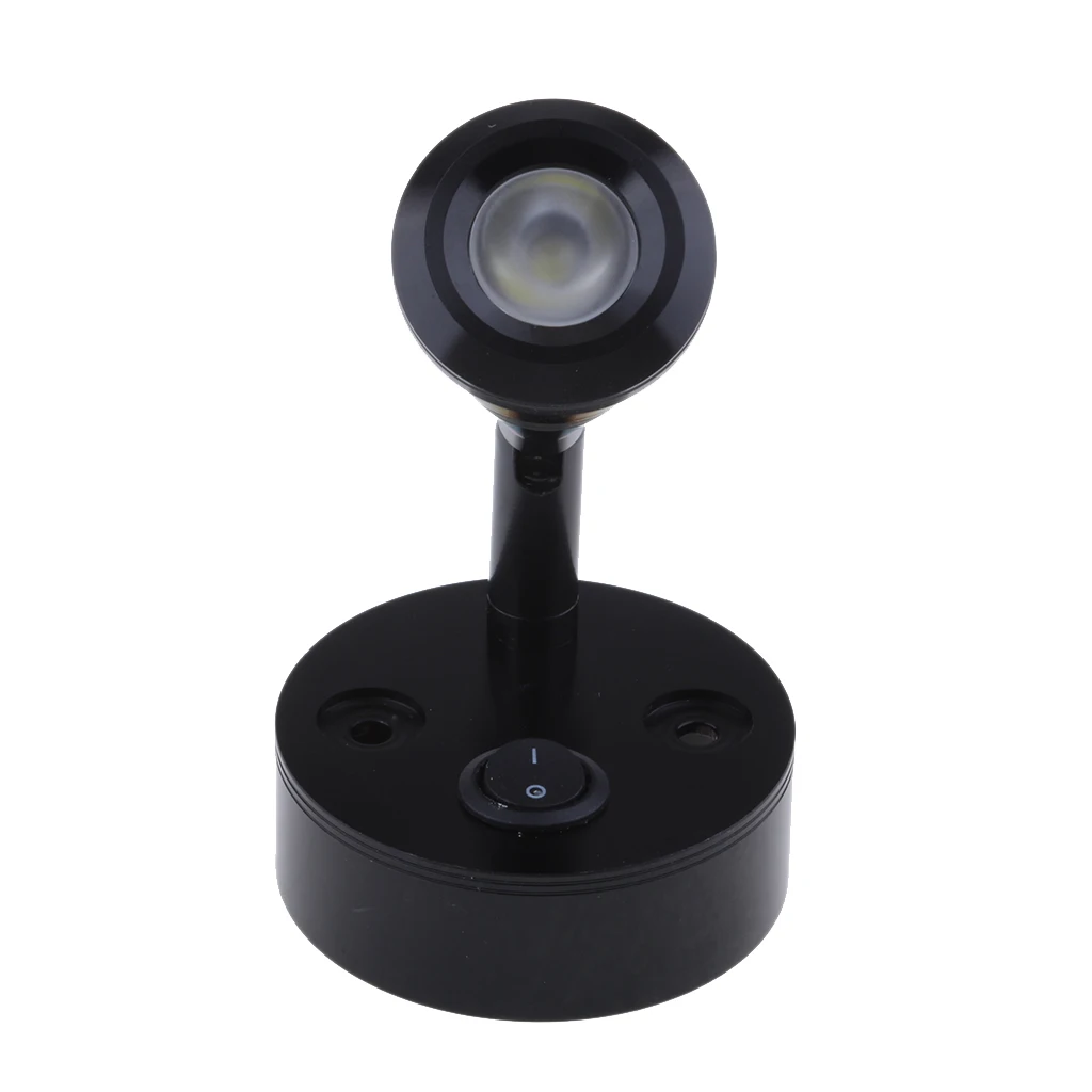12V LED Wall Spotlight Reading Light Caravan/Boat 3W Cabin/Chart Lamp Black