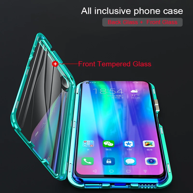 360 Metal Bumper Note 8 Magnetic Case For Samsung Galaxy Note 8 Double Tempered Glass Cover For Samsung Shockproof Funda - Mobile Phone Cases & Covers - AliExpress