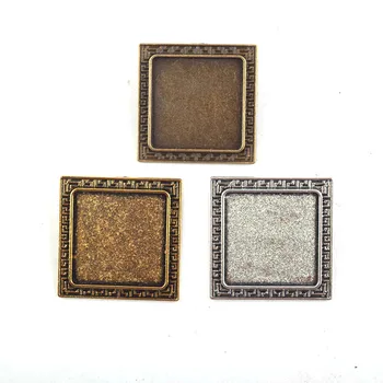 

10pcs/lot Vintage Square Scarf Buckle Brooch Base Fit 25x25mm Square DIY Jewelry Clips Pin For Women
