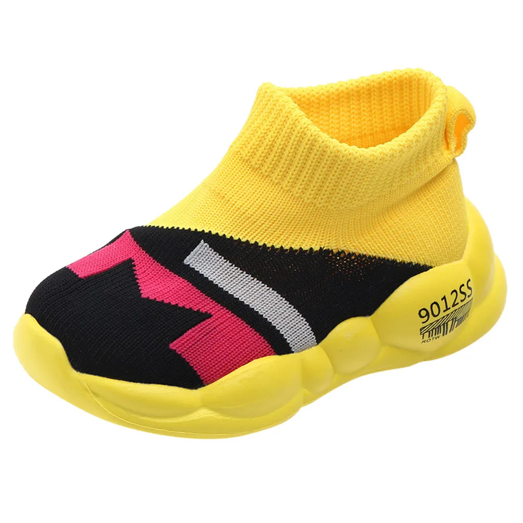 Yellow MUQGEW/Коллекция года; модная детская обувь для маленьких девочек и мальчиков; сетчатая спортивная обувь на мягкой подошве; кроссовки; нескользящая детская обувь; Прямая поставка - Цвет: Yellow