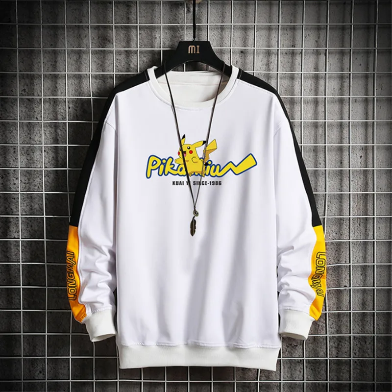 Свитшот мужской хлопковый с мультяшным принтом в стиле хип хоп|Толстовки и