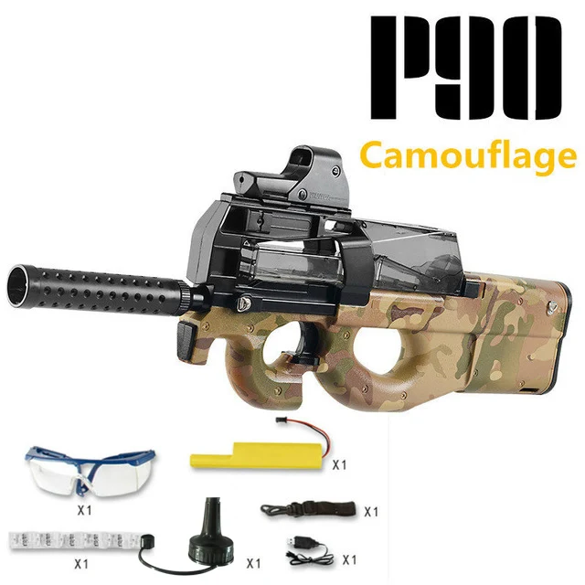 Camouflage Водяные пули Р90 электрический игрушечный пистолет граффити издание живой CS штурмовой Бекас оружие открытый пистолет игрушки - Цвет: Camouflage