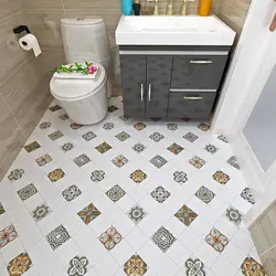Self-adhesive Floor Wallpaper Roll Vinyl Bathroom Waterproof Sticker 3D Wall Sticker Bedroom Kitchen Floor Tile Anti slip Film