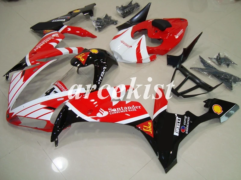 ABS литья под давлением мотоцикл обтекатели комплект подходит для YAMAHA YZF-R1 2004 2005 2006 R1 04 05 06 набор кузова красный белый