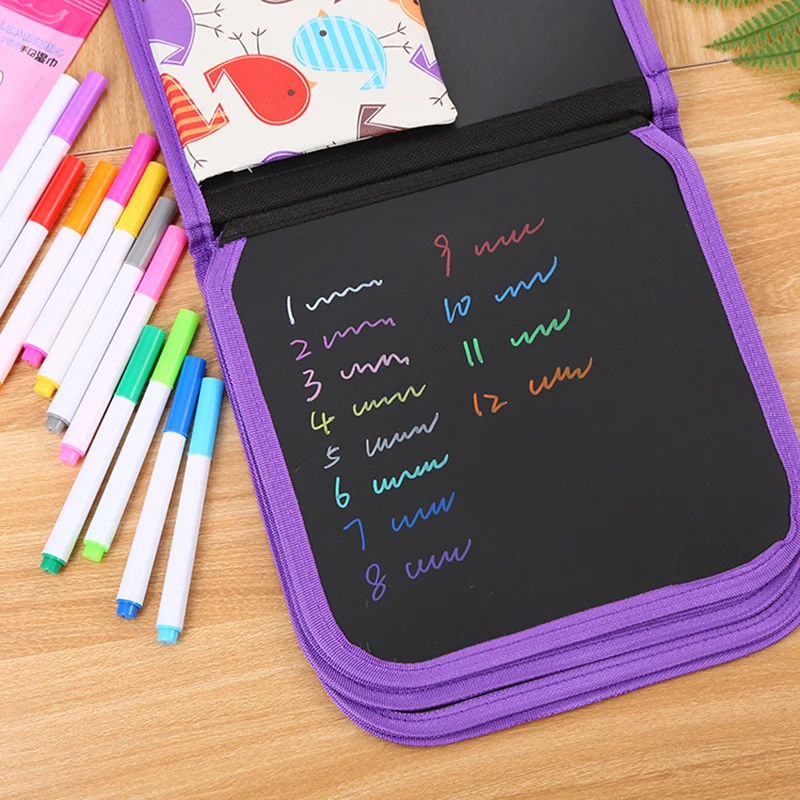 

Hot Sale PVC Portable Soft Chalk Board Drawing Toy Learning & Education Portable Board With 12 pcs Water Chalk DIY Drawing Book