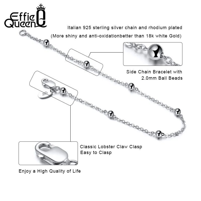 Sterling Silver 1mm Bracelet Safety Chain Safety Chain for Your