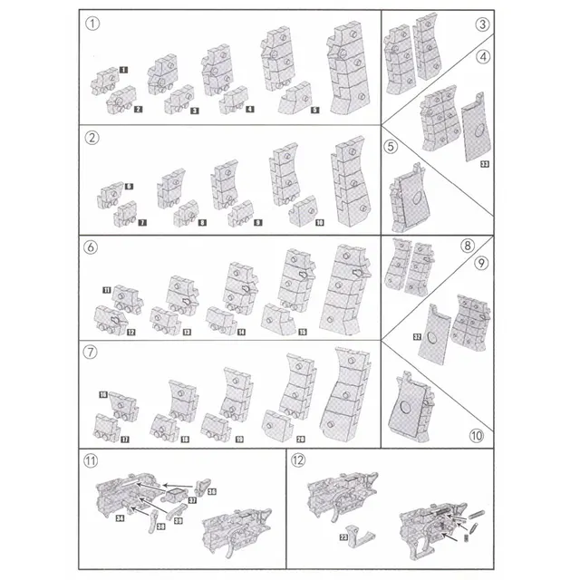 DIY Building Blocks Gun Toys Weapon Pistol Desert Eagle Mini Plastic Assembly Toy Model Kits Can Fire Bullets for Kids Gifts 4