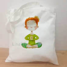 Лидер продаж; Йога для девочек узор Prnited Сумка-тоут для женщин Студенческая сумка Холст сумка хозяйственная сумка большой вместимости