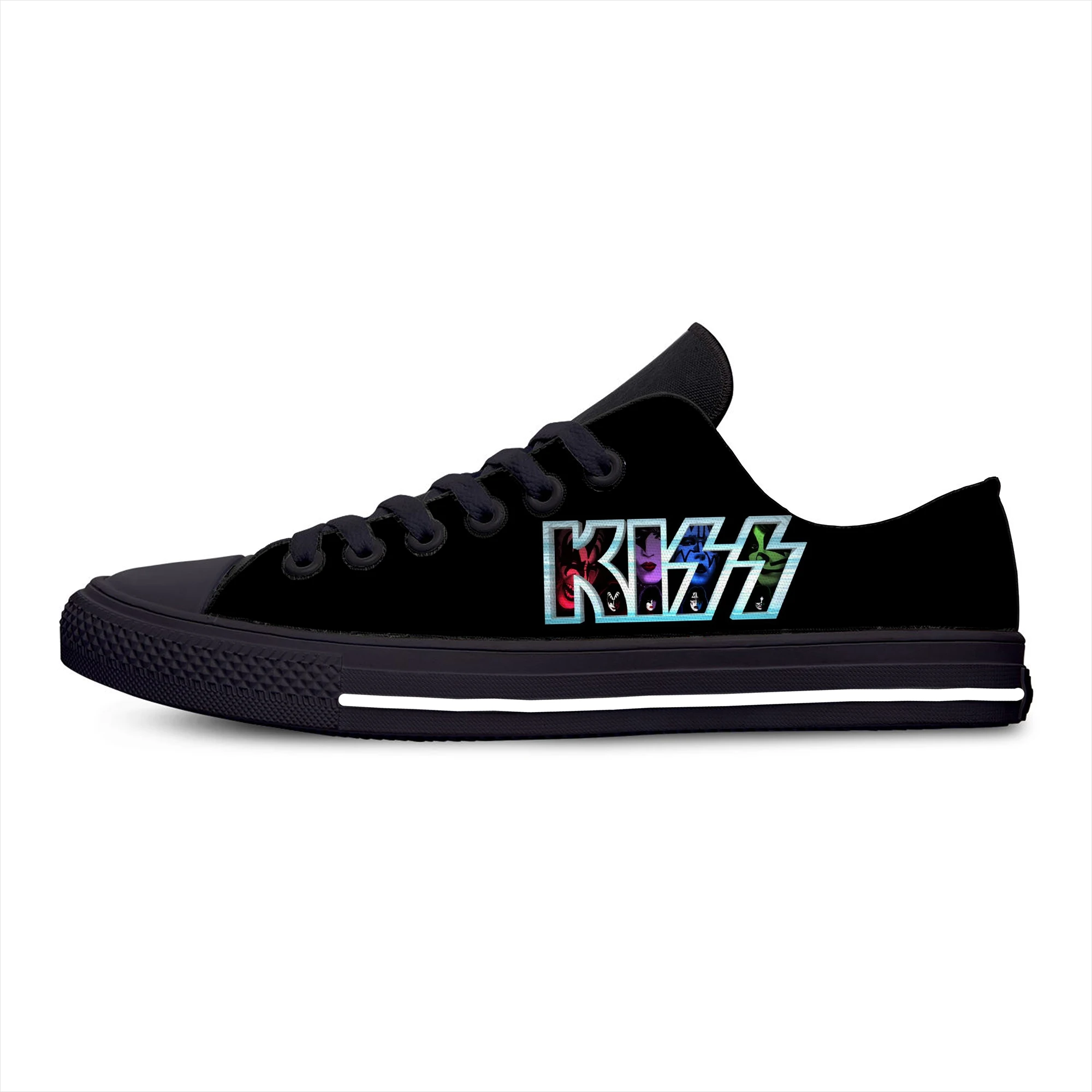 Рок-Группа Kiss Heavy Metal; Лидер продаж; крутая модная повседневная парусиновая обувь; низкие дышащие легкие кроссовки с 3D принтом для мужчин и женщин