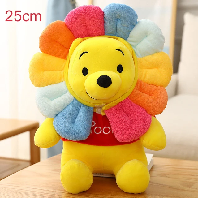 Disney Sunflower Winnie The Pooh Bear Plush Backpack Animal Stuffed Soft Dolls Appease Pillow Kawaii Gift Toys For Children's