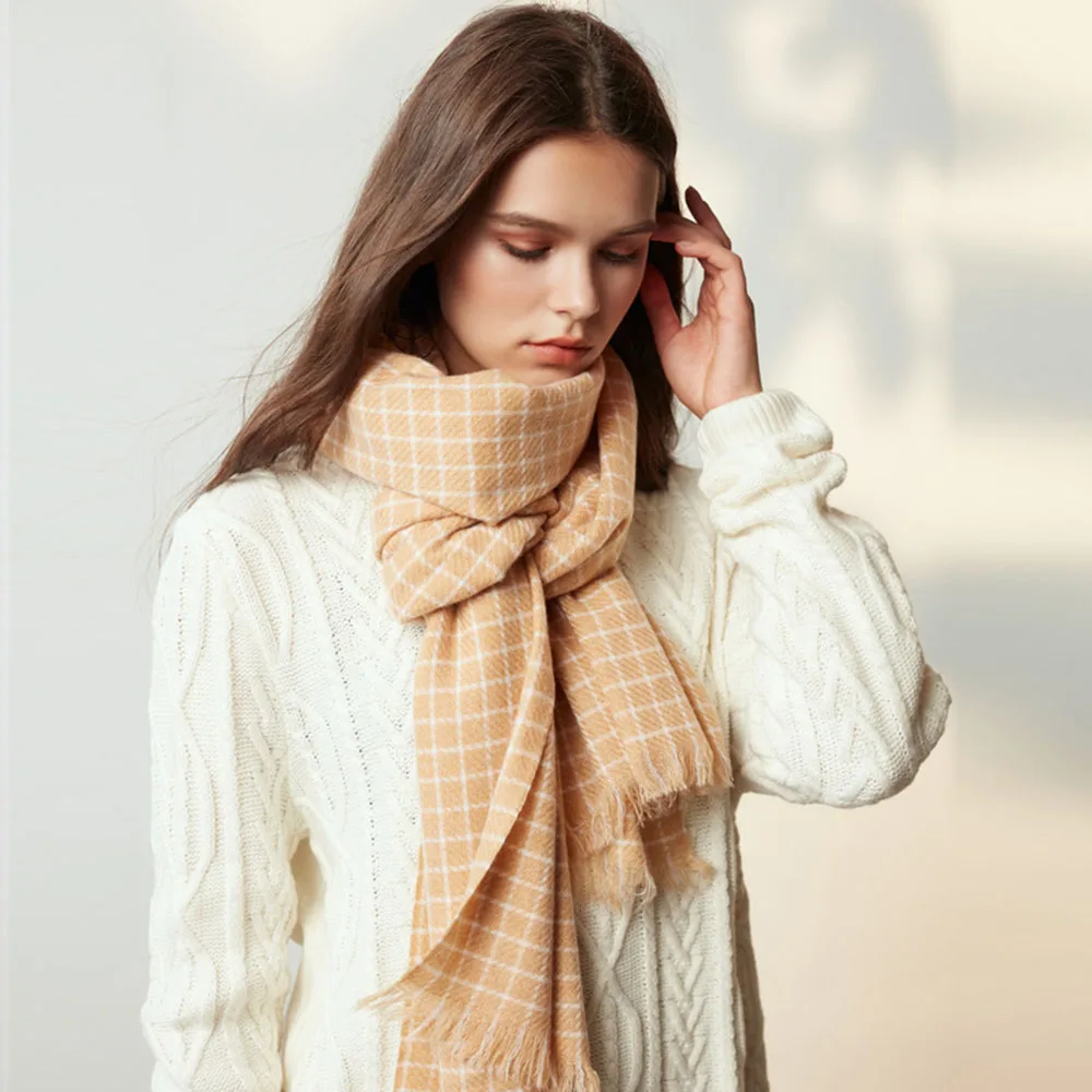 [AETRENDS] Women Scarf Classic Plaid Scarf Warm Wrap Shawl for Fall Winter Scarves K-0021
