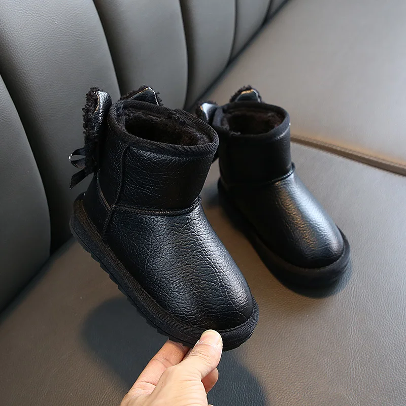 Najtaniej Śniegowce dziecięce 2019 w koreańskim stylu na zimę dziewczyny filcowe ciepłe księżniczki Pu wodoodporne pluszowe buty dziecięce buty dziecięce obuwie dziecięce