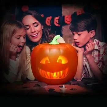 

Funny weird expression talking and singing pumpkin projector with lantern H5F0