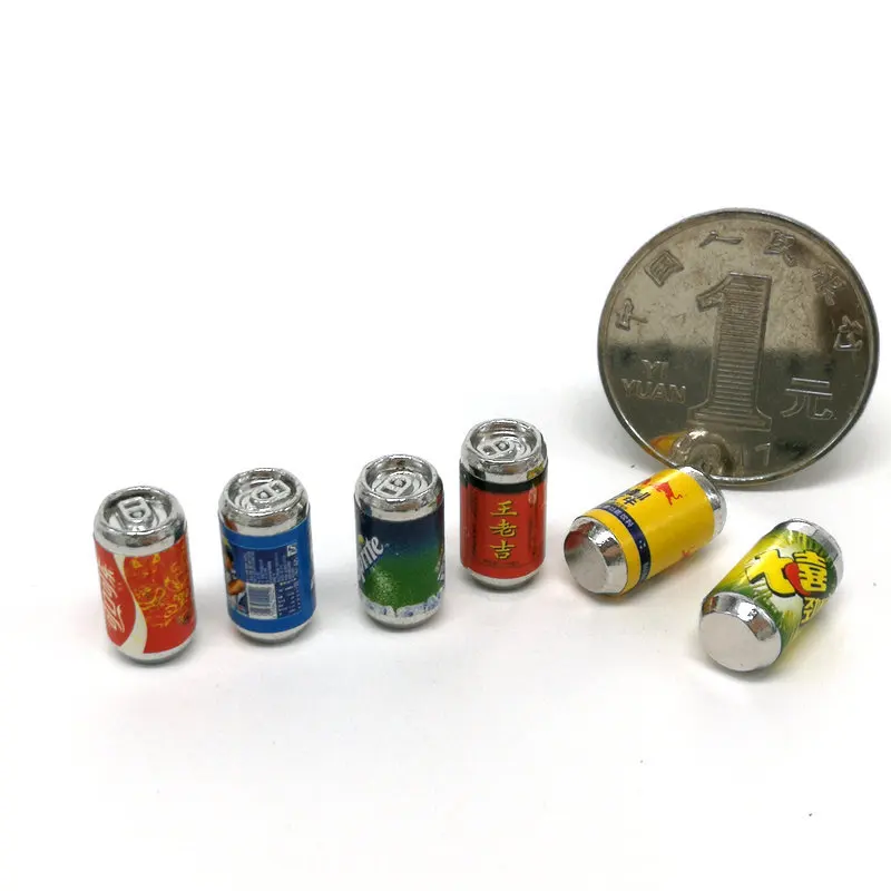 

Dollhouse [Mini Cola Soda Cans] Bar Beach Scene Model DIY Accessory Doll House Candy Toy