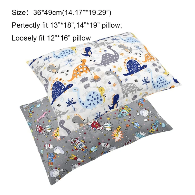 Enveloppe de taie d'oreiller pour enfants, en coton, doux et respirant, pour bébé 13x18 pouces, 14x19 pouces, 12x16 pouces, G99C