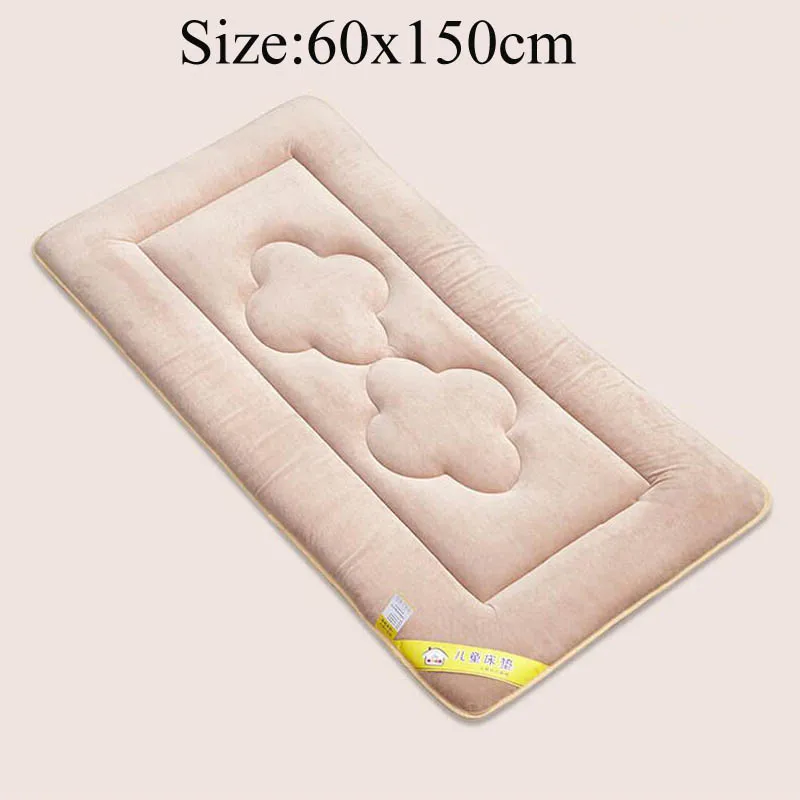 camel 60x150cm Теплый детский матрас для сна бархатная кроватка зимний мягкий коврик кроватка для новорожденного кровать-подушка Bebe матрас - Цвет: camel 60x150cm