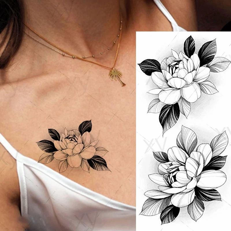 12 pçs/lote mão rosa tatuagem adesivo à prova dsmall água pequena bug  borboleta flor tatuagens cobra folha peônia lavanda meninas maquiagem  feminina - AliExpress