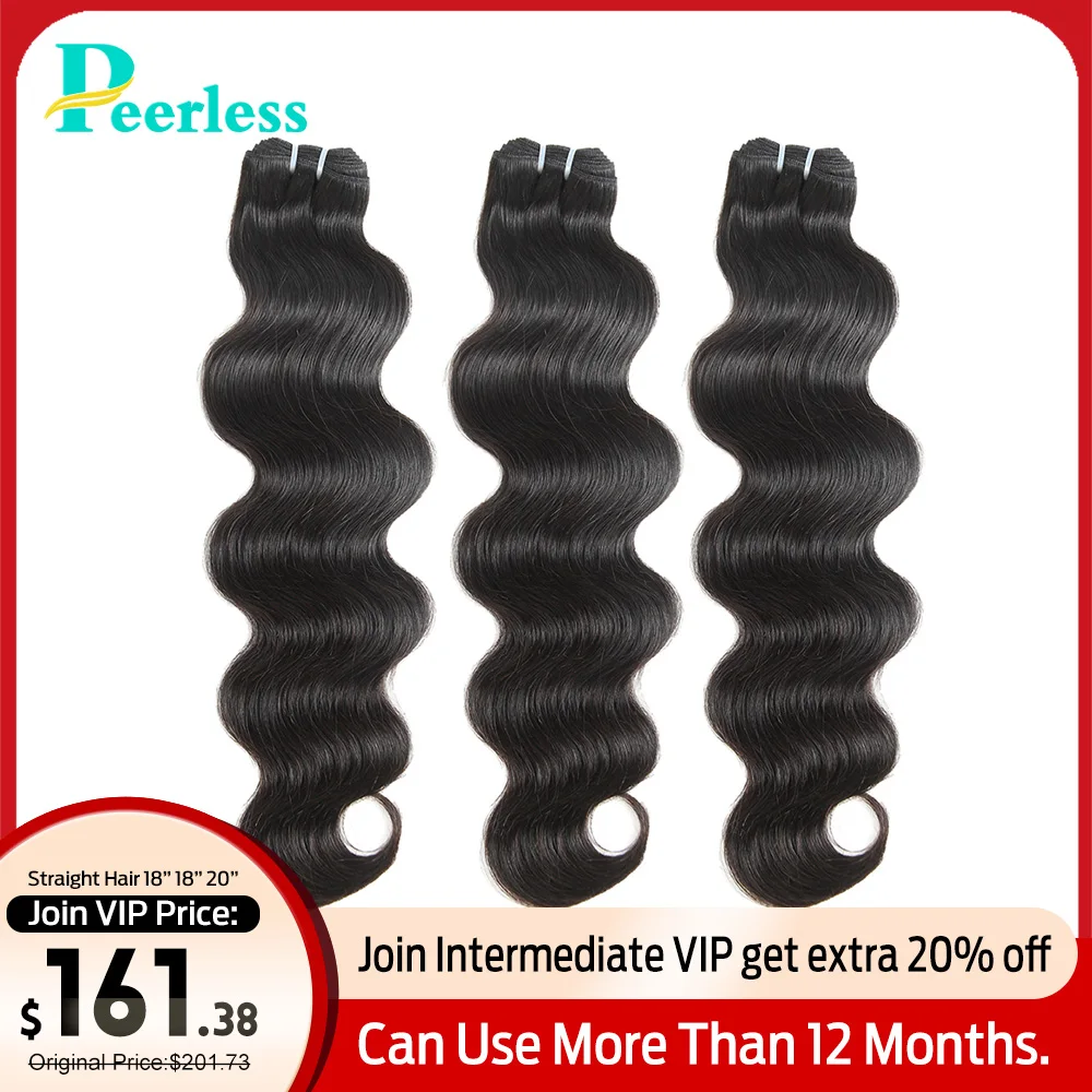 PEERLESS Virgin волосы малазийские объемные волны 3 пучка предложения Необработанные необработанные человеческие волосы для наращивания