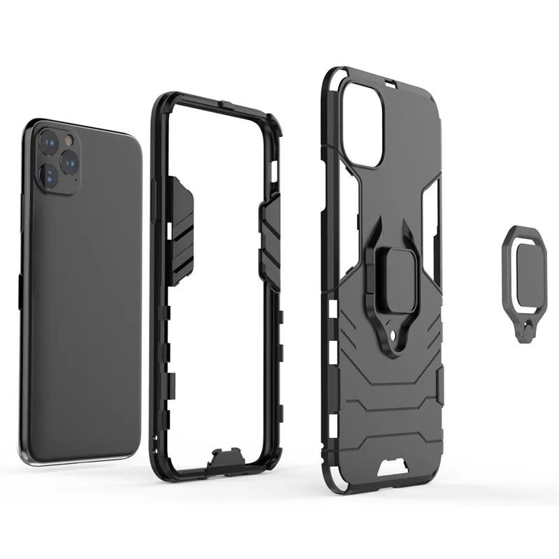 Противоударный бронированный чехол для iPhone 11 Pro 11 Pro Max Stand Car Ring Phone Cover для Apple iPhone 11 Pro max case