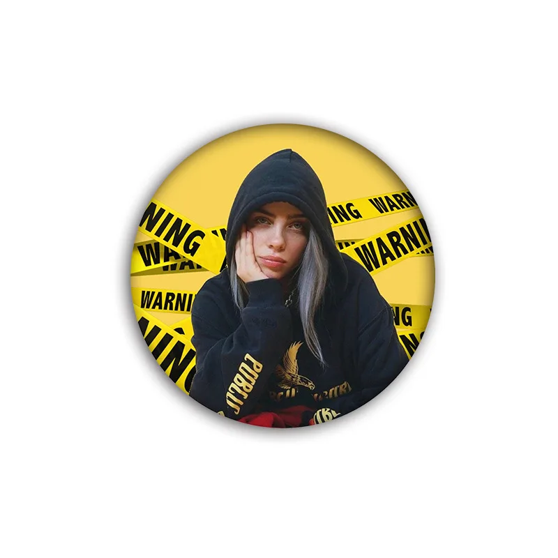 3D принт хип-хоп певец Billie Eilish значки Броши Одежда DIY нагрудные булавки декоративные броши значок Рюкзак классные аксессуары - Цвет: BE5-1PCS