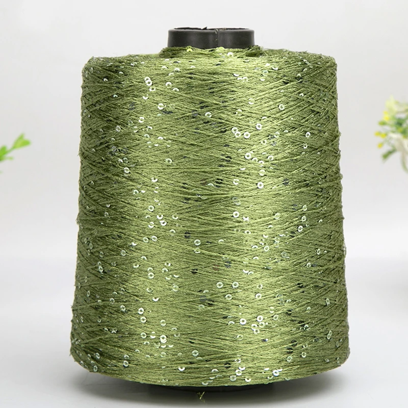 520g Shiny Glitter Sequin Yarn Hand Crochet Knitting Yarn Skein DIY Clothes Needlework Weaving Needlework Sequins Thread X3048 3
