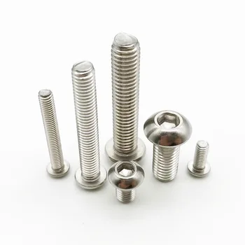 

10/50pcs M2 M2.5 M3 M4 M5 M6 M8 304 A2-70 Stainless Steel Hexagon Hex Socket Head Button Allen Bolt Screw L=2-100mm