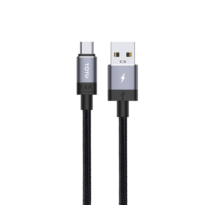 TOTUDESIGN Speedy Series BM-001 2.4A Mirco USB интерфейс Синхронизации Данных Быстрая зарядка кабель для передачи данных, длина кабеля: 25 см(серый