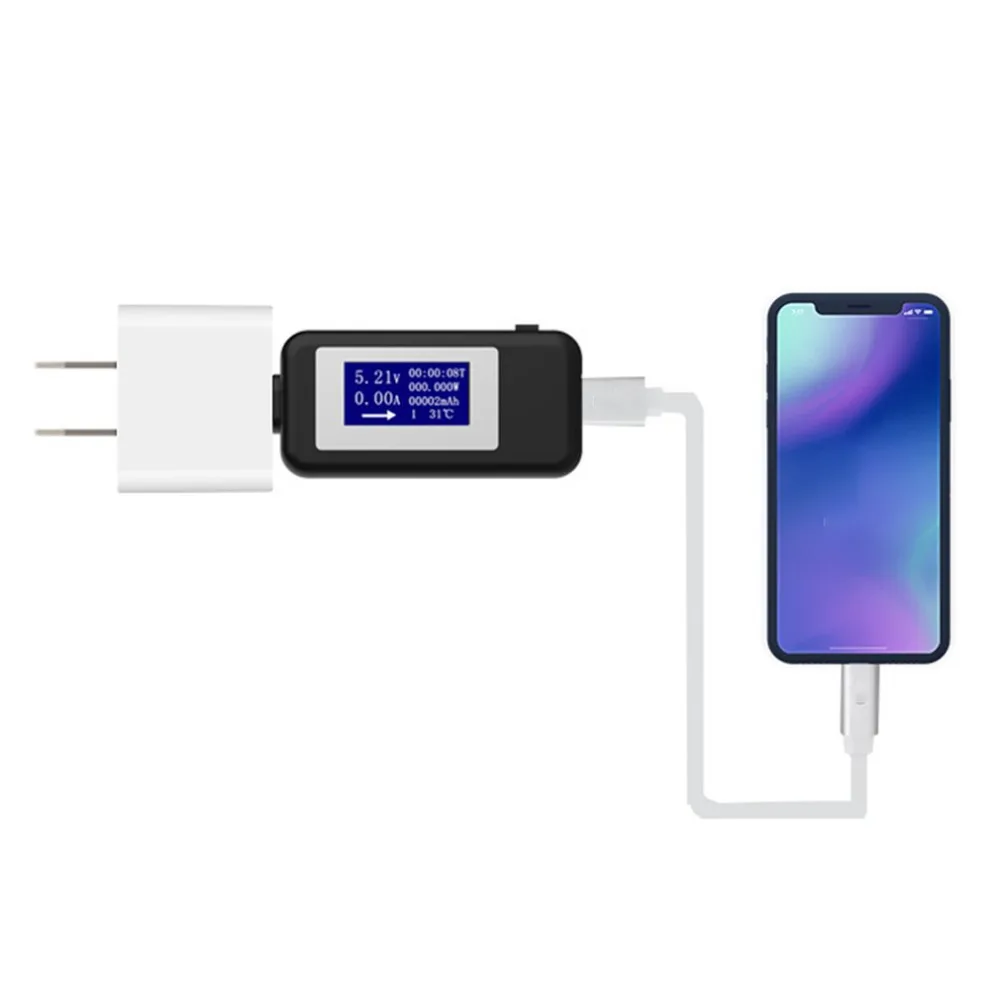Тип usb-C ЖК-дисплей вольтметр тестер DC4-30V 0-5.1A Амперметр Напряжение измеритель тока, для батареи зарядки измерения кабеля
