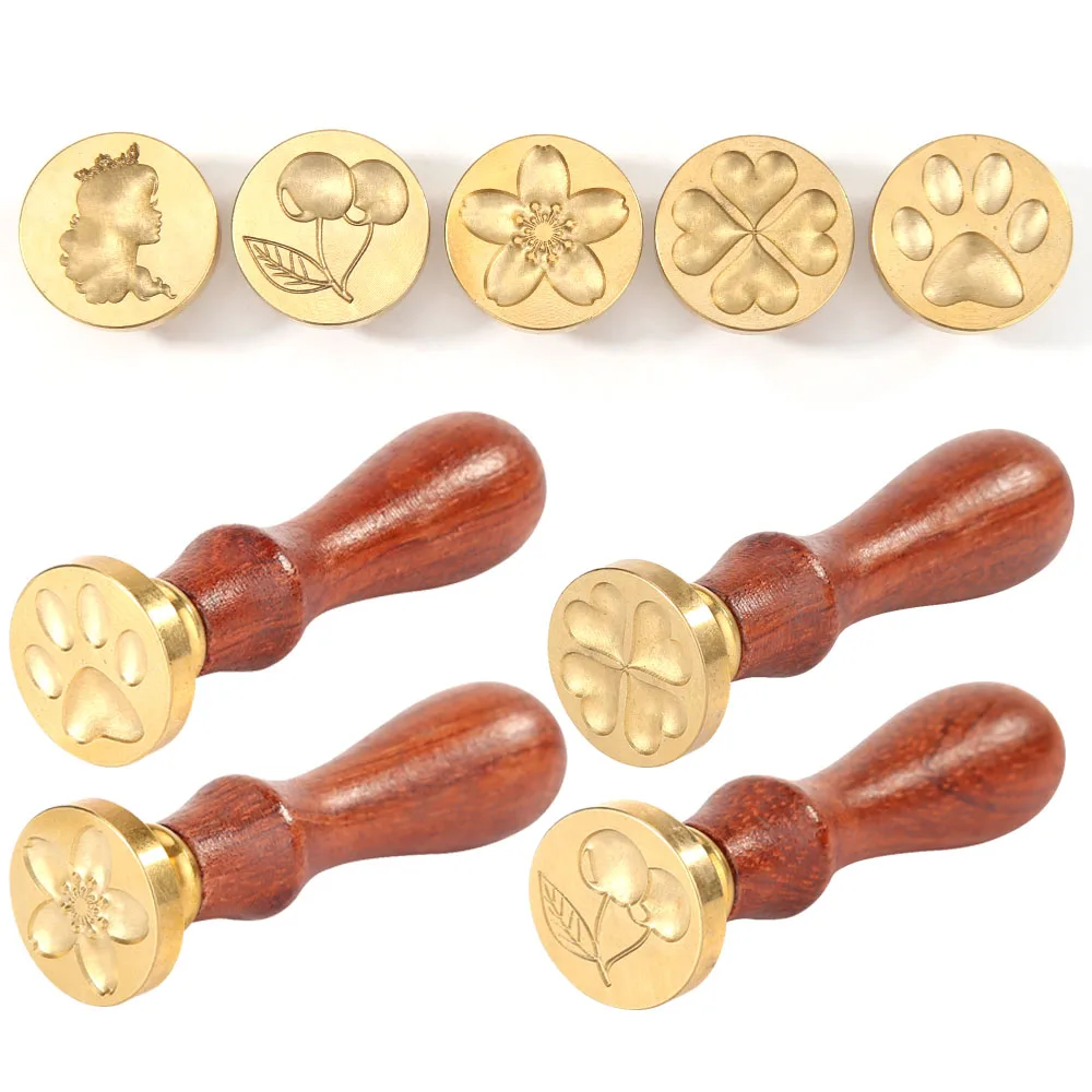 Деревянная печать в стиле ретро с милыми цветами вишни воском сделай сам Крафт