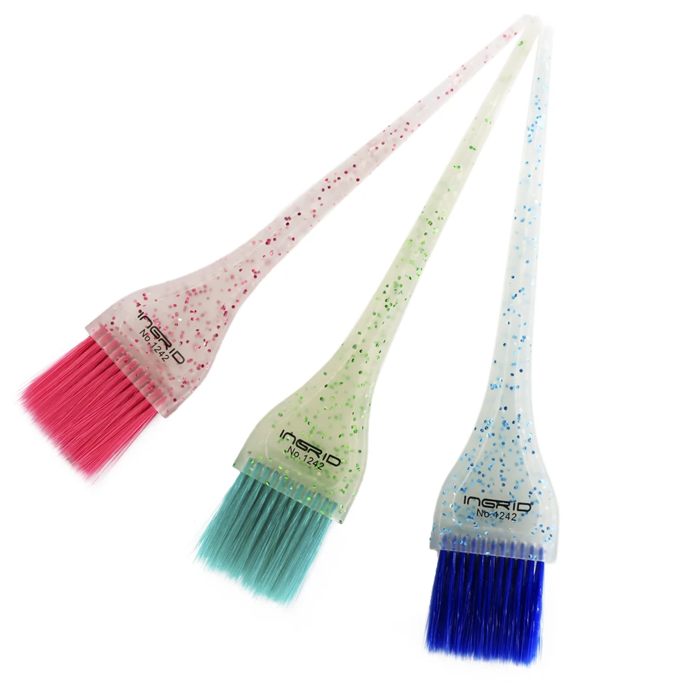 

3pcs/set Mini Glitter Hair Dye Brushes Small Hair Coloring Brush Kit Hairbrush Salon Bleach Styling Brush for Hair Dyeing 1575
