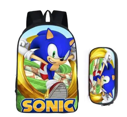 2 шт./компл. Sonic зубная щётка тени рюкзаки для детей, принт с героями мультфильмов школьные сумки для мальчиков и девочек начальной школы школьный студенты костюм рюкзаки подарки - Цвет: photo color