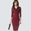 Classic Houndstooth Elegant Bodycon Vintage Charming Office Lady Double Buttons Dress HB570 ► Photo 1/6