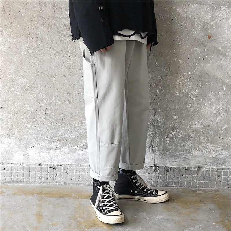Autumn Multi-pocket Pants Men's Fashion Solid Color Casual Joggers Pants Man Streetwear Wild Hip-hop Loose Straight Trousers