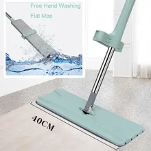 Flat Mops Hand Free Washing Squeeze Mops with 2pcs Microfiber Pads Household Cleaning Tools Floor Mop Home Kitchen Floor Cleaner