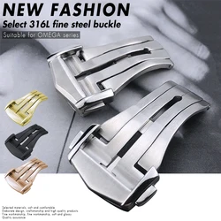 16mm 18mm 20mm Pointed Deployment Buckle for Omega Rubber Leather Watch Strap Black Rose Gold Stainless Steel Butterfly Clasp
