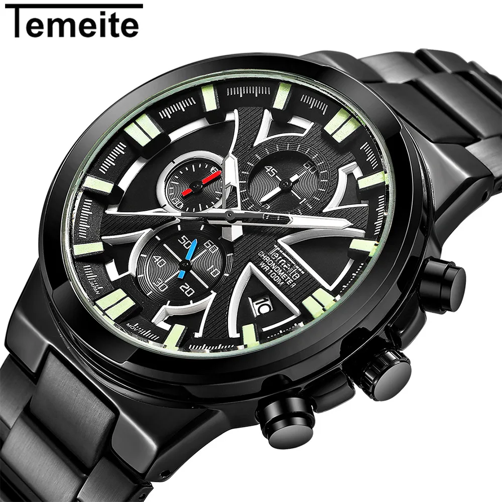 

TEMEITE 2020 Military Sport Date Analog Quartz Wrist Watch Fashion Business Men Watch Outdoor Calendar luminous Wristwatch Homme