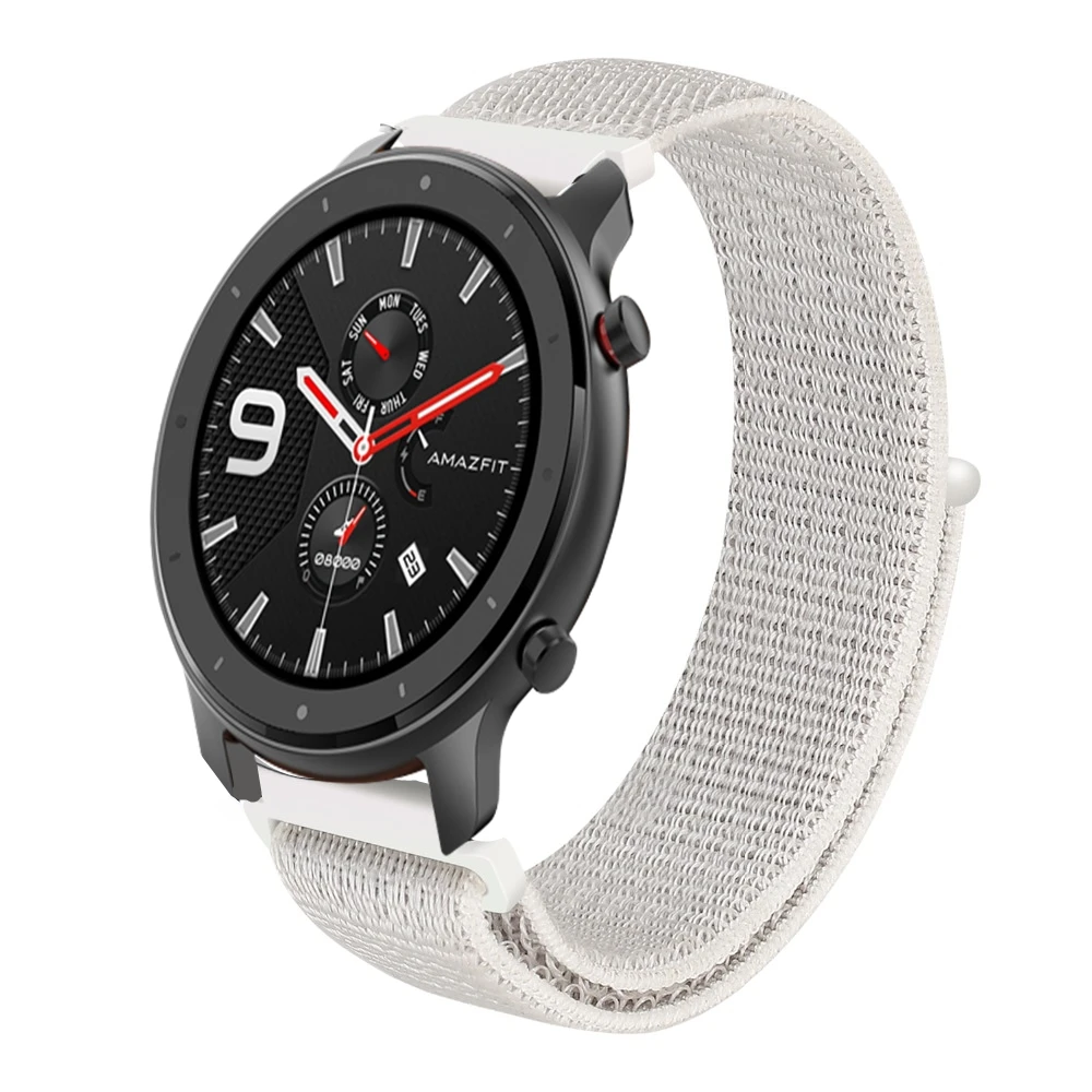 Браслет Makibes сменный ремешок для часов Huami Amazfit GTR Stratos Loop нейлоновый холст черный/серебристый/розовый/синий/зеленый ремешок