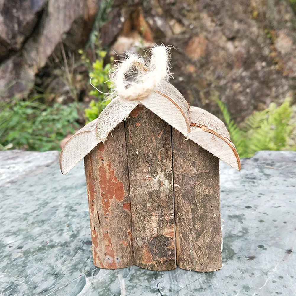 Ремесло Ласточки Открытый Висячие гнездо легко установить сад попугай DIY декоративная кабина форма Птичий дом деревянный косой крыши
