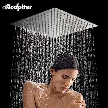 

30cm*30cm Square Stainless Steel Ultra-thin Rainfall Shower Head With Wall Or Ceiling Mounting Pipe 12 Inch Rain shower heads
