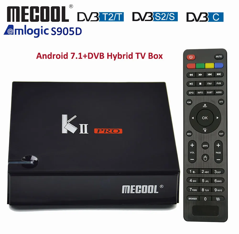 KII PRO DVB-S2 DVB-T2 S905d Android 7,1 ТВ приставка четырехъядерный 2 Гб 16 Гб K2 pro DVB T2 S2 4K медиаплеер CCCAM NEWCAMD двойной Wifi BT4.0