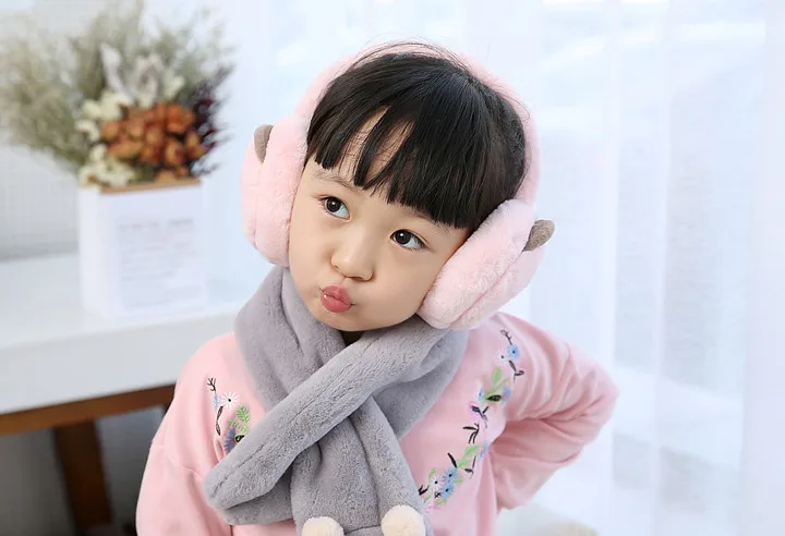 Foldable New Winter Warm Lovely Cartoon Bear Plush Children Earmuffs Ear Thick Boys Girls Ear Muffs AD0707