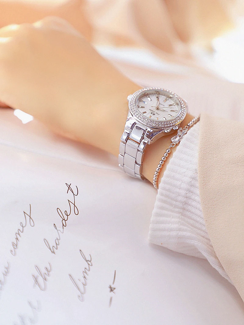 2021 Ladies Wrist Watches Dress Gold Watch Women Crystal Diamond Watches Stainless Steel Silver Clock Women Montre Femme 2020