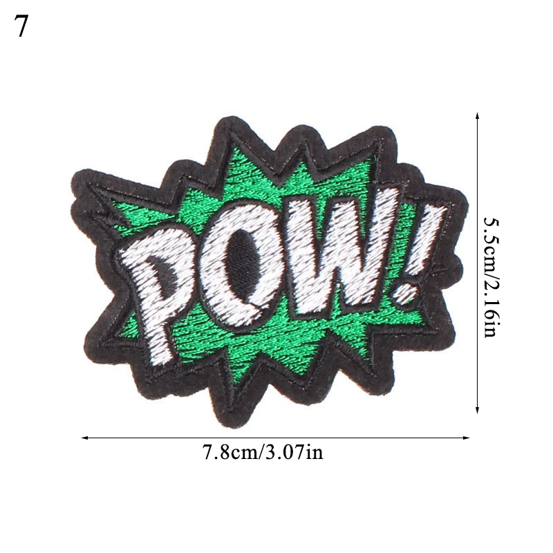 7 Нашивки с вышивкой для одежды LOVE OOPS POW HEY COOL WOW Iron на буквах нашивки Швейные наклейки для одежды - Цвет: 7