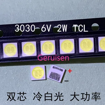 

100PCS LED Backlight TCL 2W 3030 6V Cool white 80-90LM TV Application new PCT EMC led