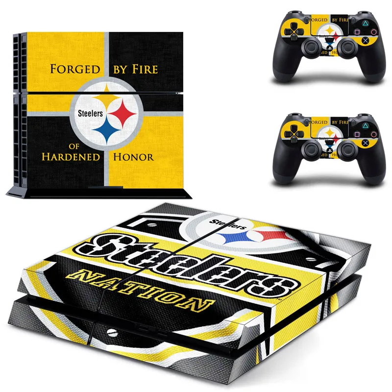 PS4 наклейки виниловые кожа PS 4 футбольная команда Steelers наклейка Play station 4 Pegatinas для консоли playstation 4 и 2 контроллера - Цвет: DPTM0472