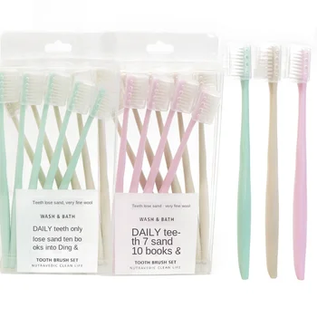 

10 Pack Color Toothbrush Fine Household Adult Toothbrushes Minimalist Design