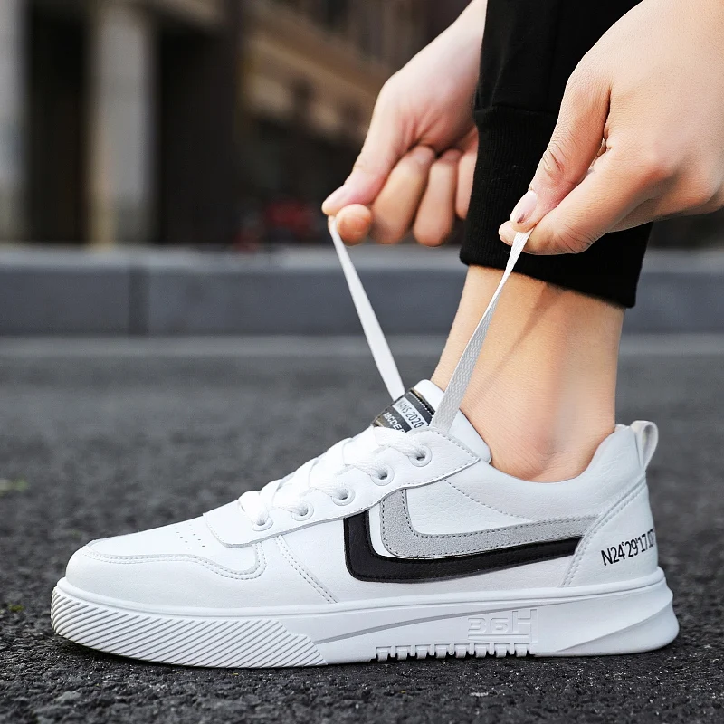 

2020 Fashion Non-slip Men Shoes Lace-up Casual Flat Men Sneakers Hot Sale Lightweight Breathable Comfortableb Men Shoes